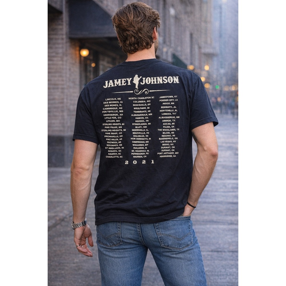 Jamey Johnson 2021 Tour T-Shirt Mens XL Black Country Music Concert Graphic Tee